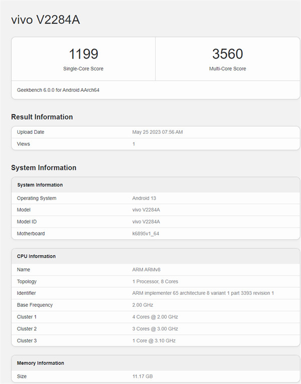 vivo S17 Pro ֻ Geekbench ܷվ 8200 оƬ